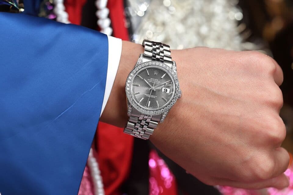 Rolex Datejust 31 Grey Index Dial Stainless Steel Diamond Ladies Watch 68274