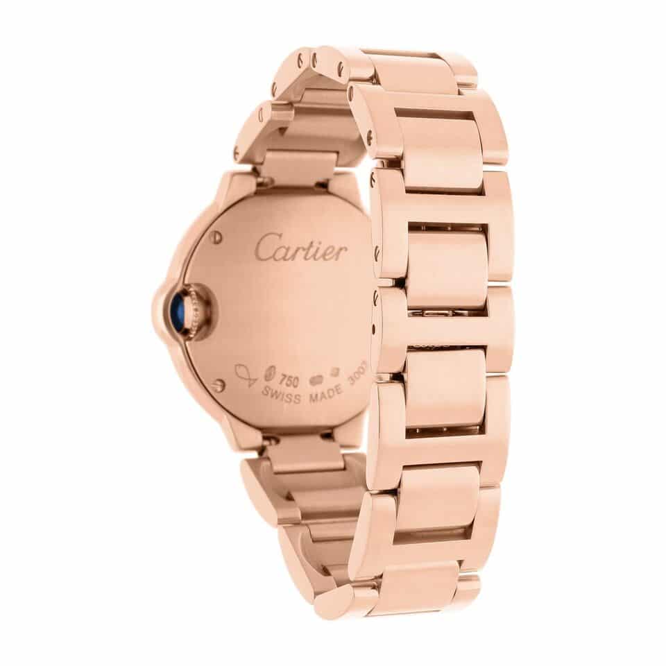 Cartier Ballon Bleu WJBB0015 28mm Rose Gold Diamond Bezel Ladies Watch
