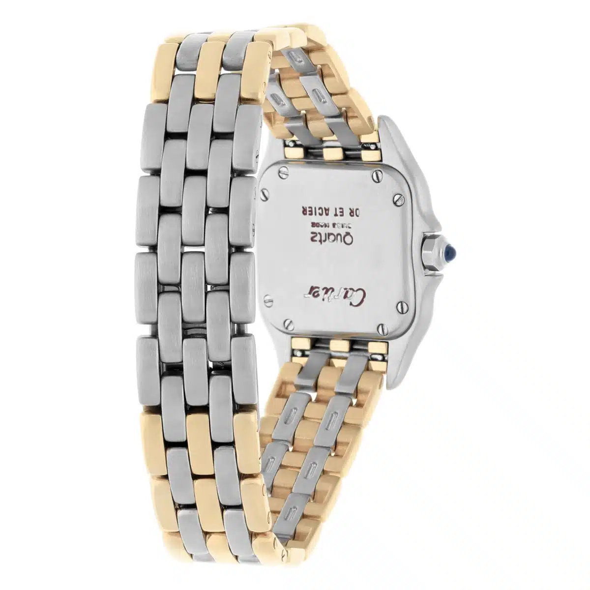 Cartier PANTHERE 1057917 STEEL YELLOW GOLD 3 ROW BRACELET DIAMOND LADIES WATCH – image 7