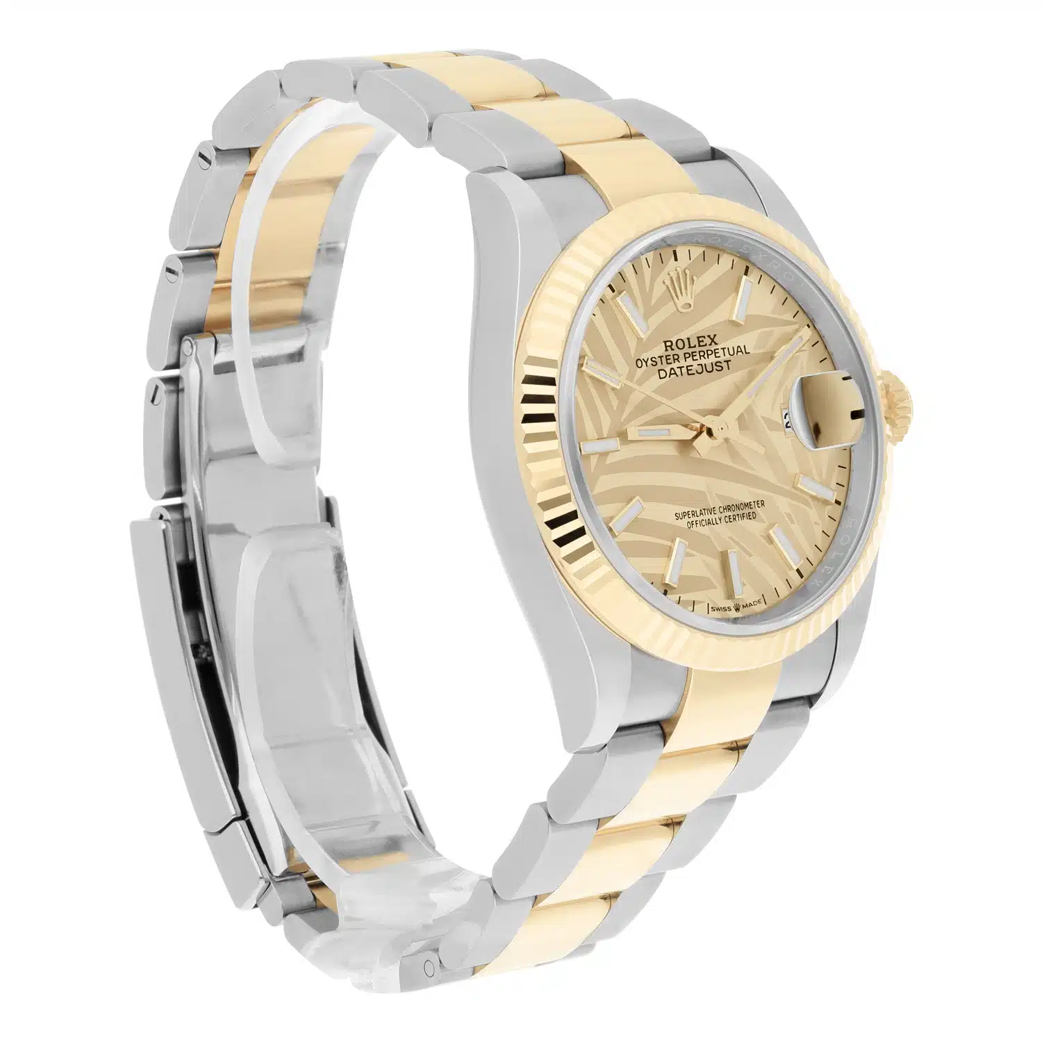 Rolex Datejust 36mm Champagne Palm Dial Oyster 126233-0038 Unworn Watch Complete – image 7