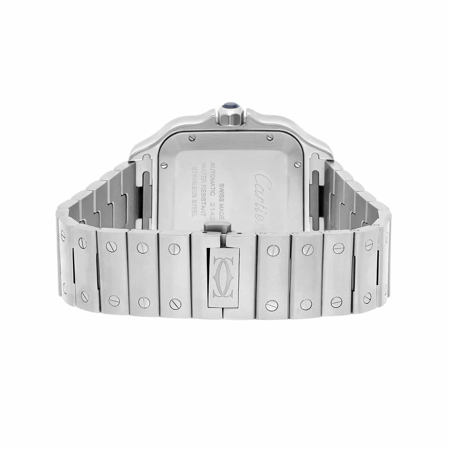 Cartier Santos de Cartier Automatic Steel Grey Dial Mens Bracelet Watch WSSA0037