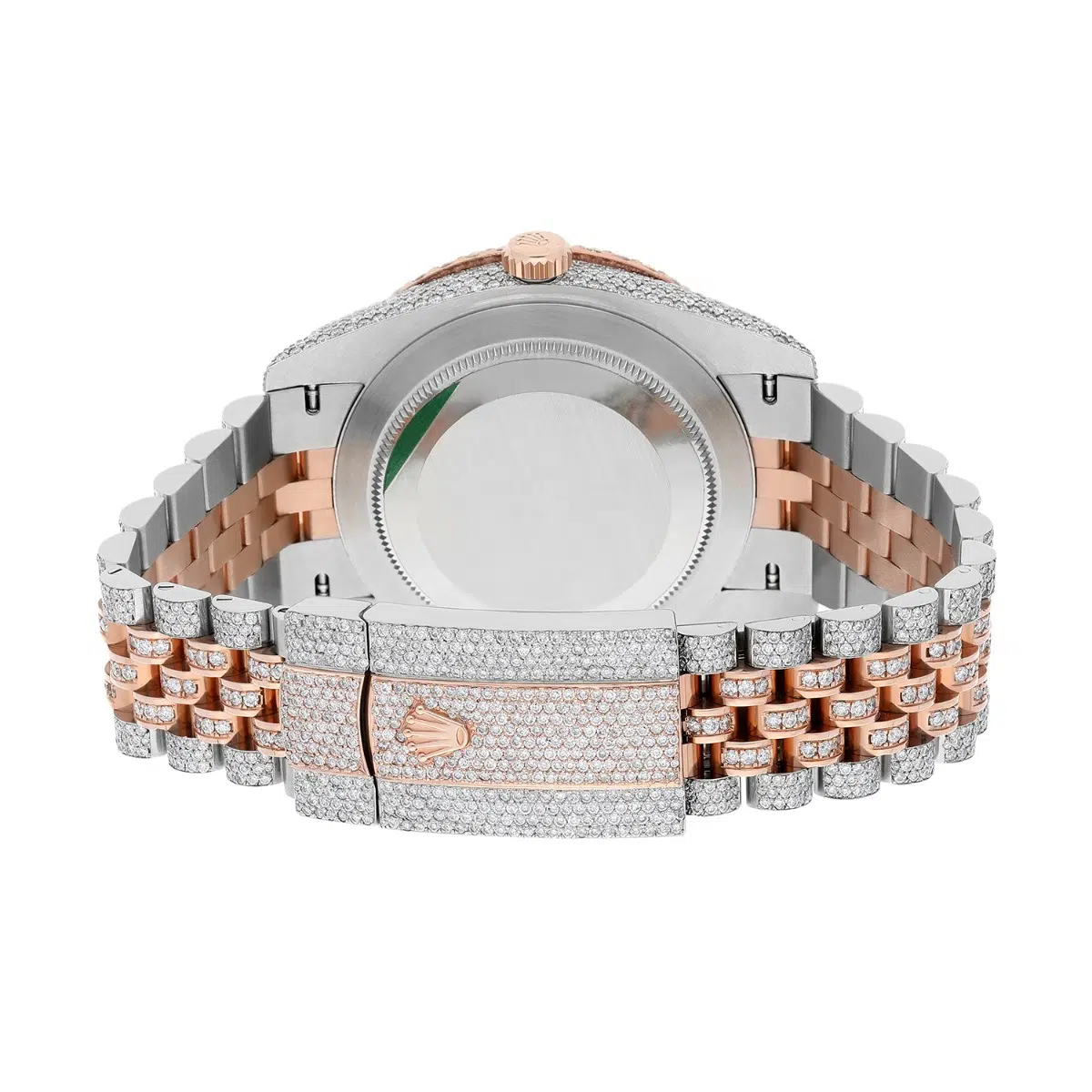 Rolex Datejust 41mm 126331 Rose Gold and Stainless Steel Fully Iced Out Watch – image 7