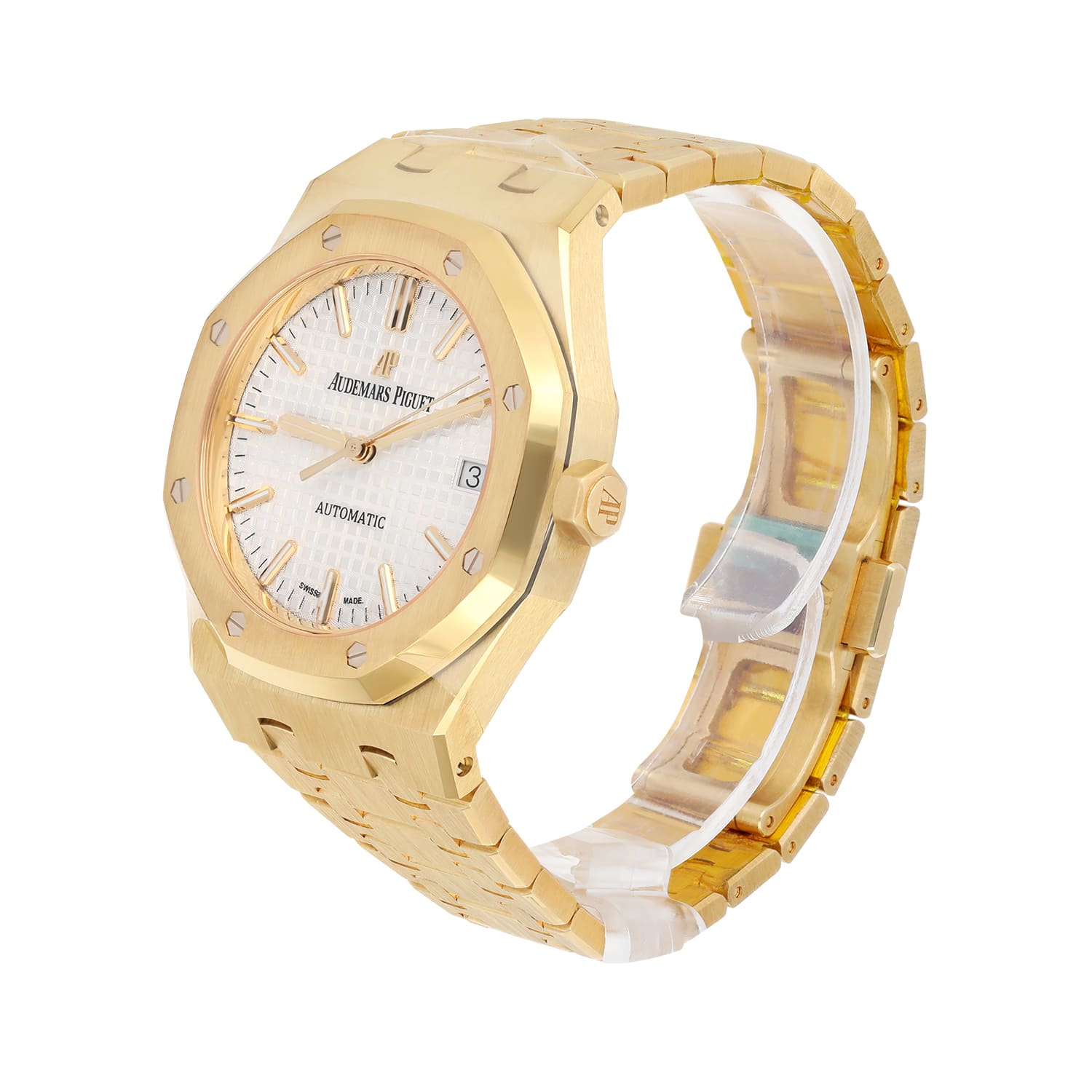 Audemars Piguet Royal Oak Selfwinding 15450BA.OO.1256BA.01 37MM White Index Dial Yellow Gold Watch UNWORN