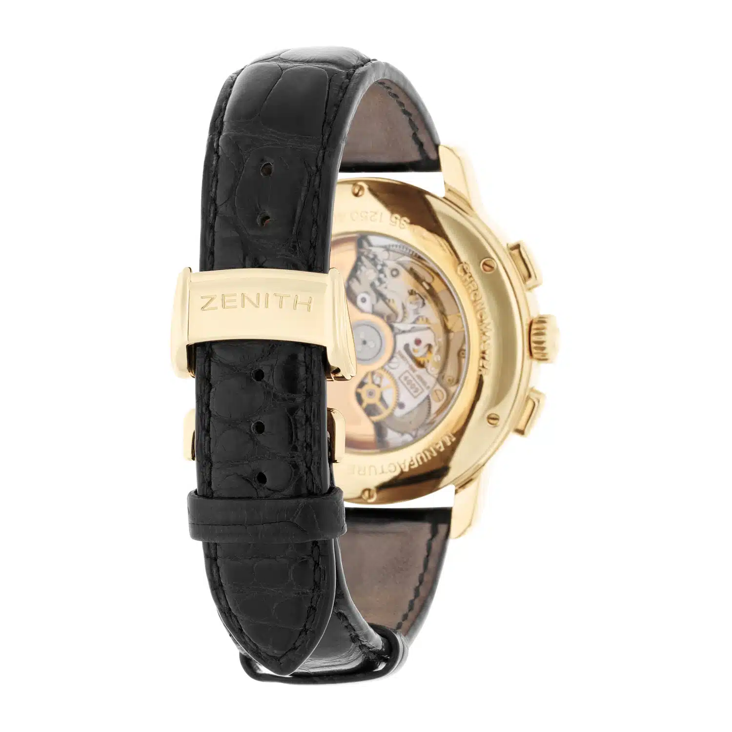 Zenith El Primero Fly-Back Y/G Automatic Silver Dial Mens Watch Leather Band 35.1250.4009/01.C495 – image 7