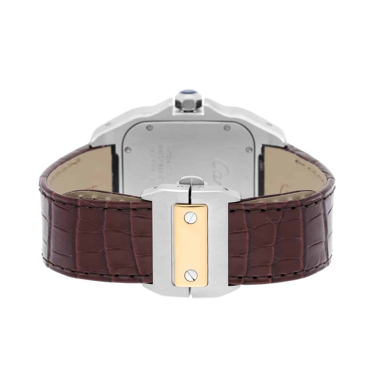 Cartier Santos 100 w20072x7 Stainless Steel/Yellow Gold White Dial Mens Watch