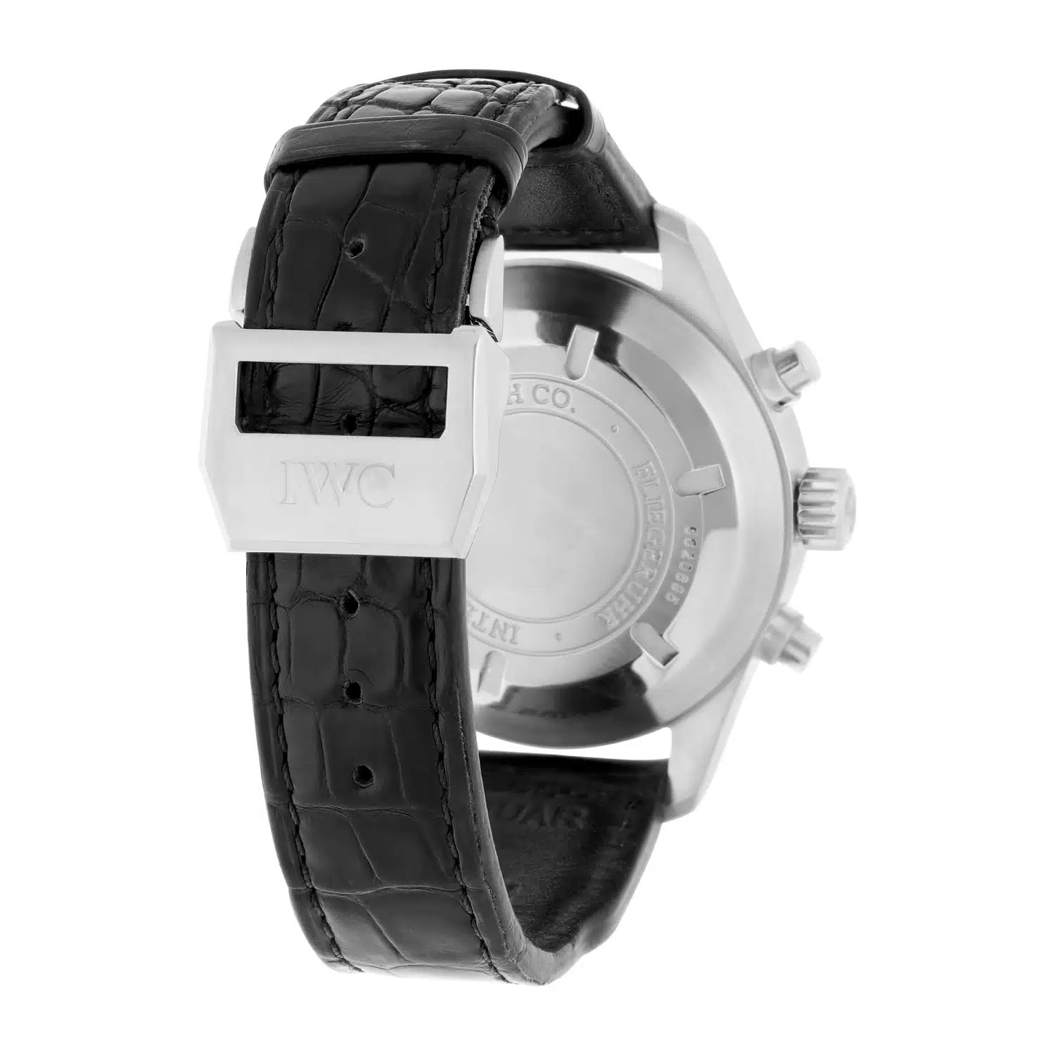 IWC Pilot watch IW377701 Chronograph Stainless Steel Mens Watch Leather Band – image 7