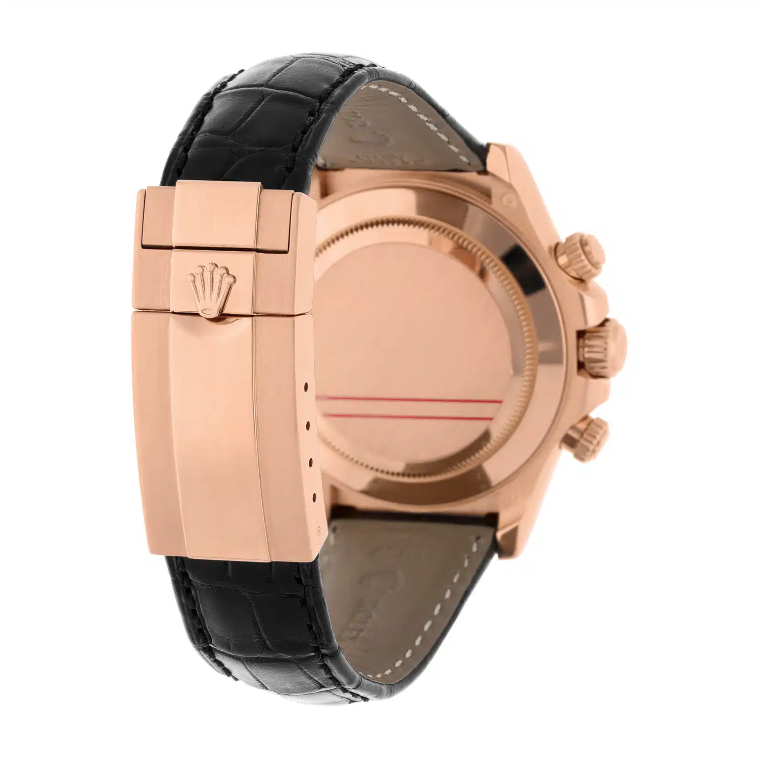 Rolex Daytona 116515 40mm Gold Chocolate Arabic Dial Leather Band 18k RoseWatch – image 8