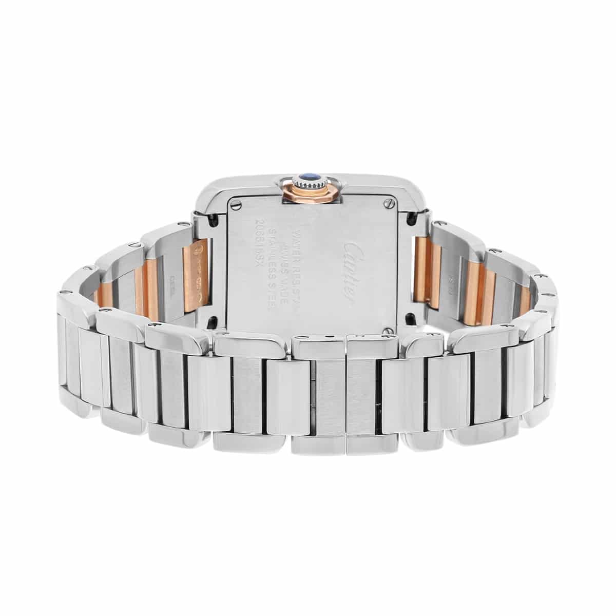 Cartier Tank Anglaise Small Steel/Rose Gold Watch Diamond Dial Ladies WT100024