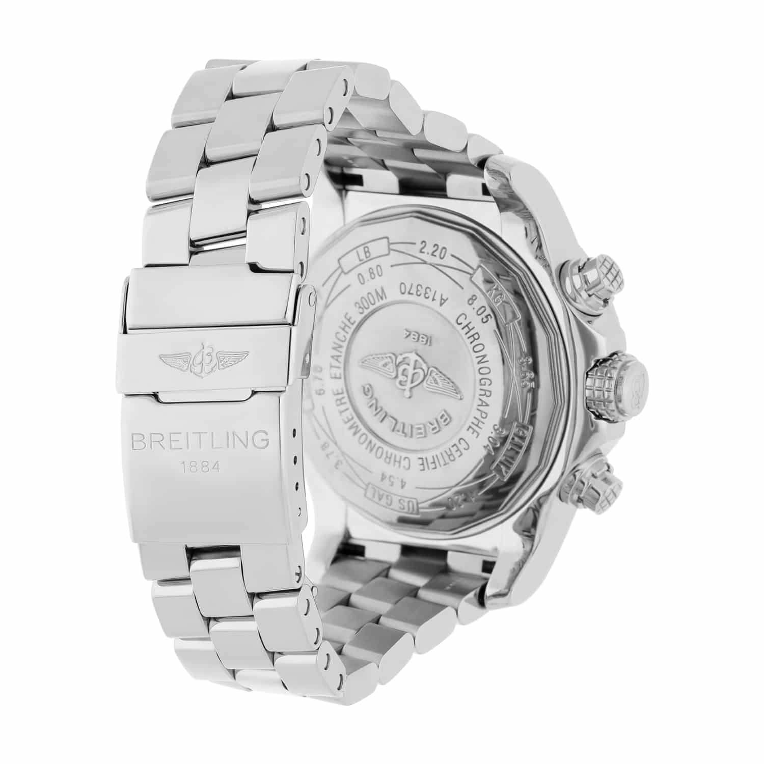 Breitling Super Avenger SS Chronograph White Index 48mm Diamond Bezel A13370