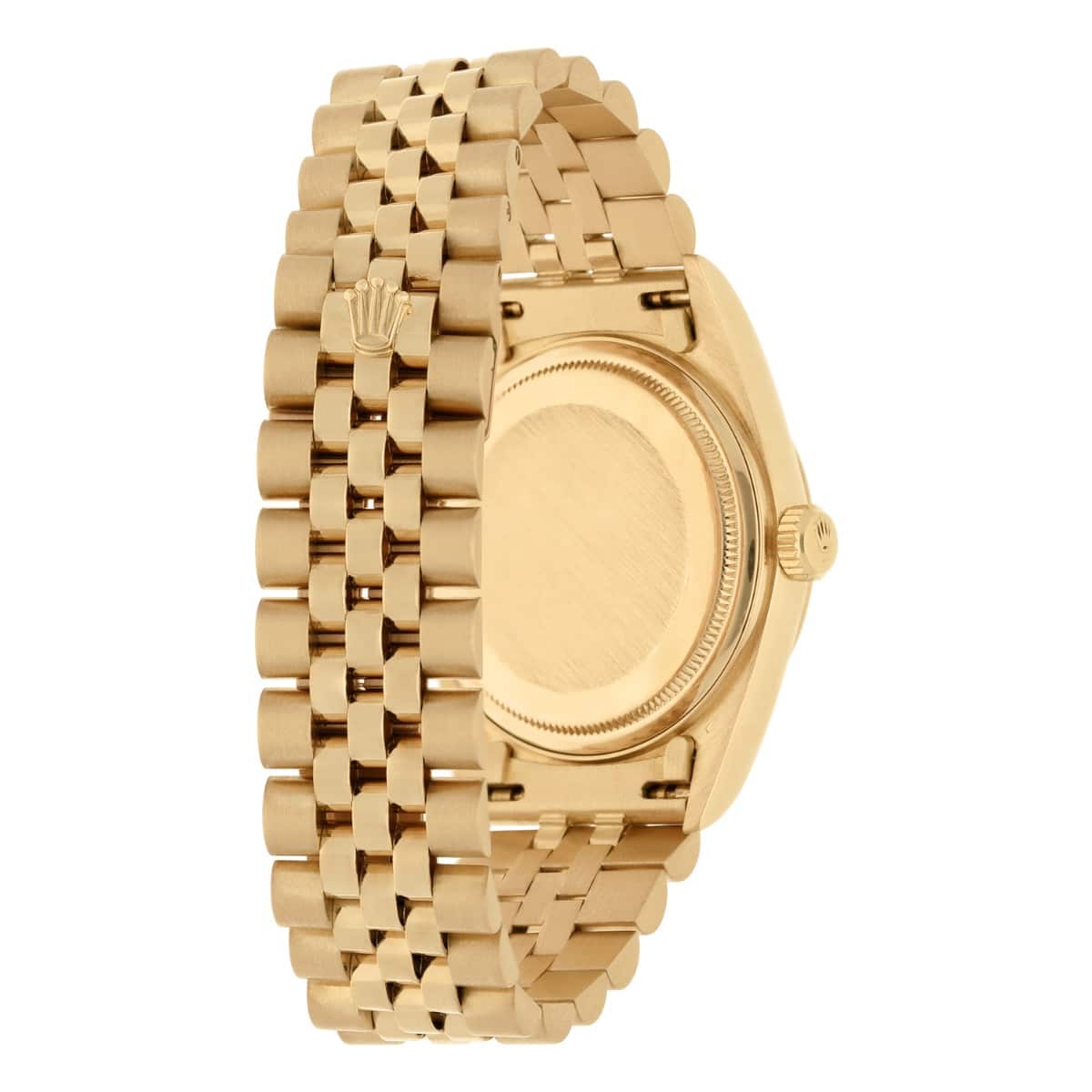 Rolex Datejust 18k Yellow Gold Black Dial Jubilee Mens 36mm Watch 16018