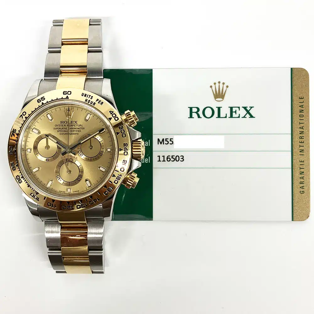Rolex 116503 40mm Daytona Stainless Steel and Yellow Gold with Champagne Dial Watch 2016 – image 3