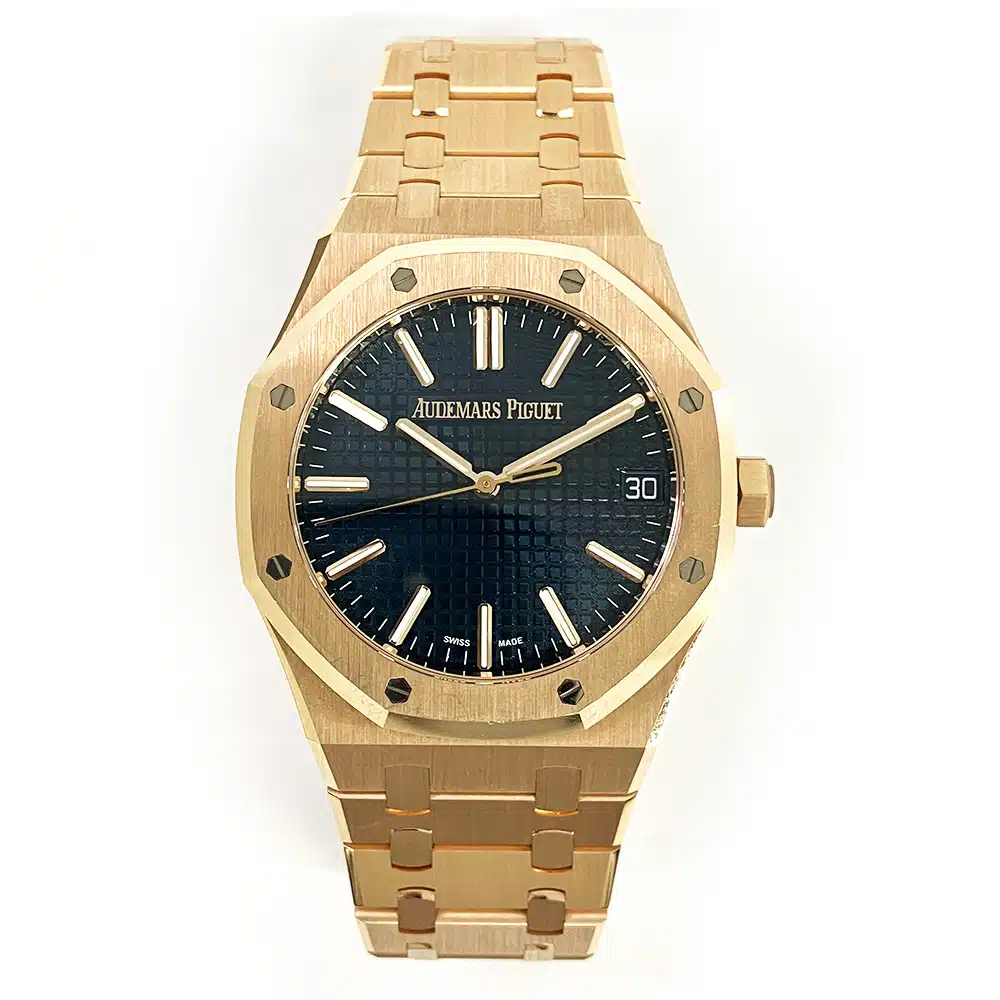 Audemars Piguet Royal Oak 15510OR.OO.1320OR.03 41mm Rose Gold with Blue Dial Watch 2023 – image 3