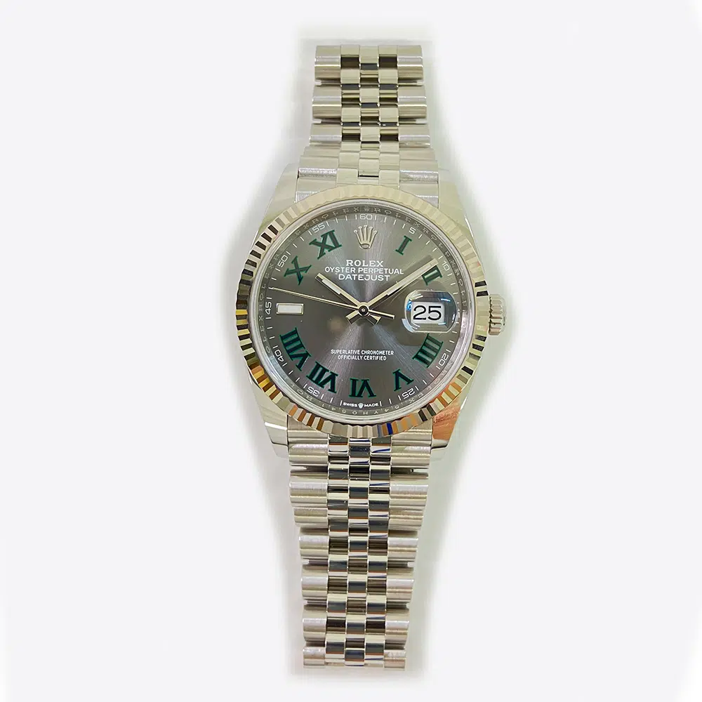 Rolex Datejust 36mm 126234 White Gold/Steel Jubilee Watch Wimbledon Roman Dial 2021 – image 3