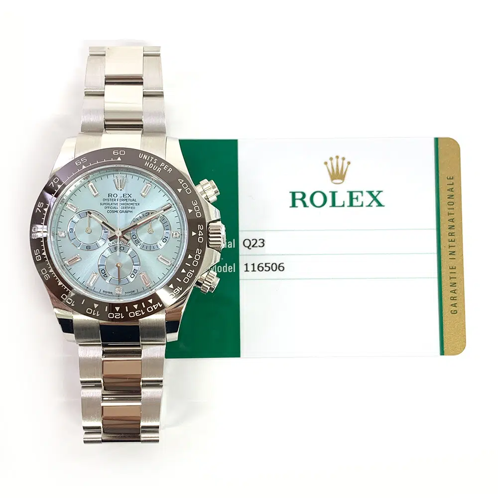 Rolex Daytona 116506A 40mm Ice Blue Baguette Diamond Platinum Watch 2020 – image 2