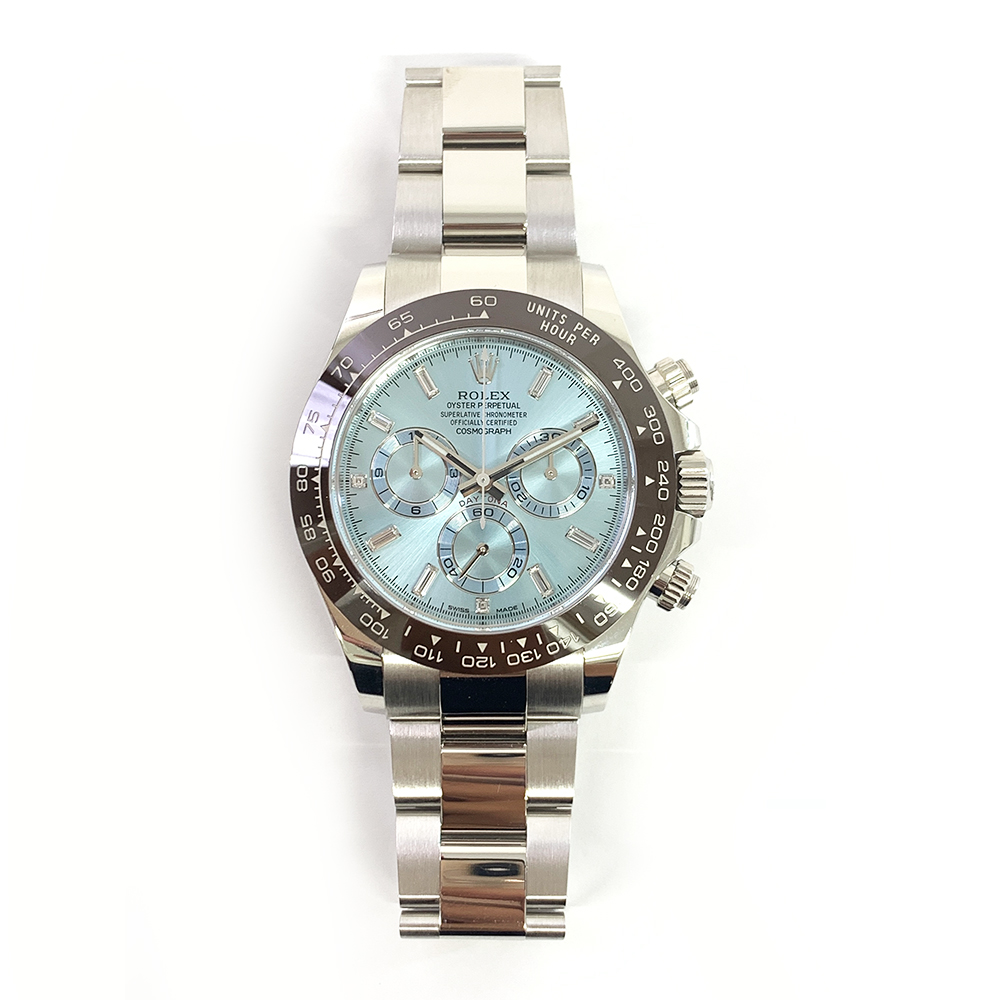 Rolex Daytona 116506A 40mm Ice Blue Baguette Diamond Platinum Watch 2020