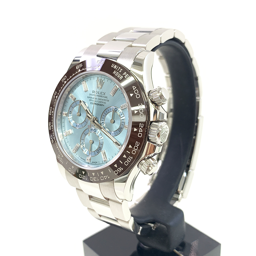 Rolex Daytona 116506A 40mm Ice Blue Baguette Diamond Platinum Watch 2020