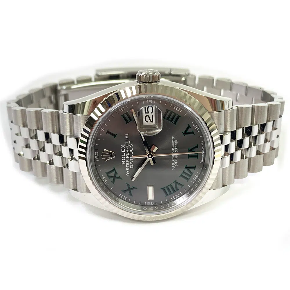 Rolex Datejust 36mm 126234-0045 Wimbledon Roman Dial Stainless Steel Jubilee Fluted Bezel Watch 2024 – image 3