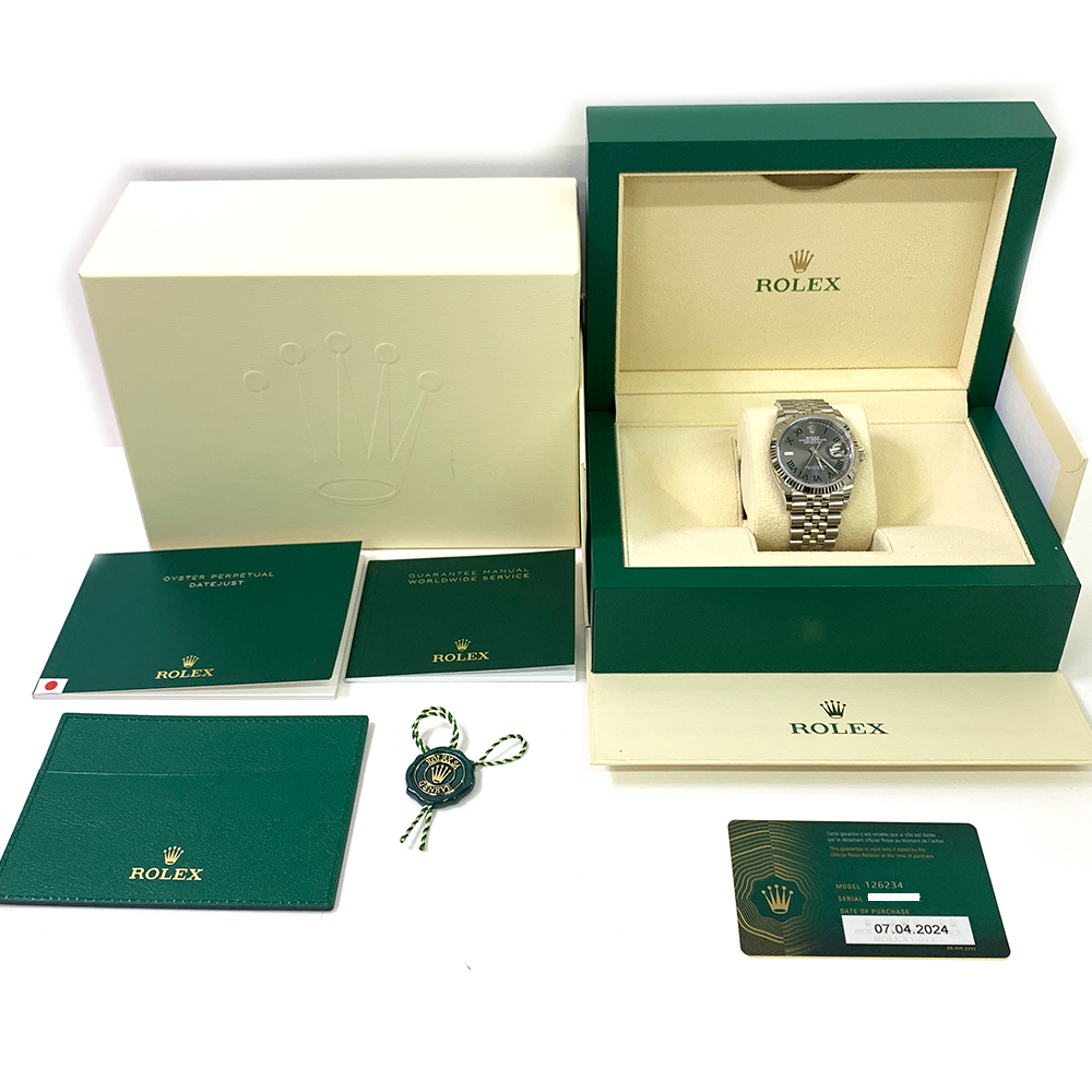 Rolex Datejust 126234-0045 Wimbledon Roman Dial Stainless Steel Jubilee Fluted Bezel