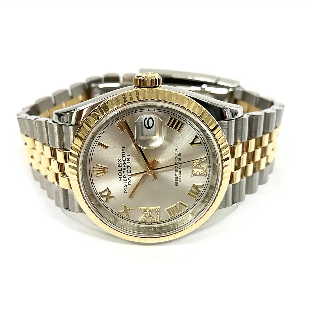 Rolex Datejust 36 Certified 126233 Jubilee Stainless Steel/Yellow Gold with Silver VI & IX Diamond Dial Watch – image 2