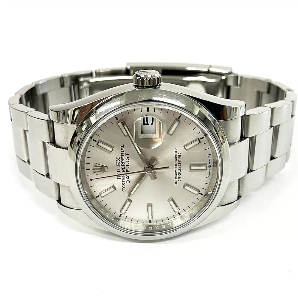 Rolex Steel Datejust 36 Watch 126200 Domed Bezel Silver Index Dial Oyster Bracelet 2021 – image 4