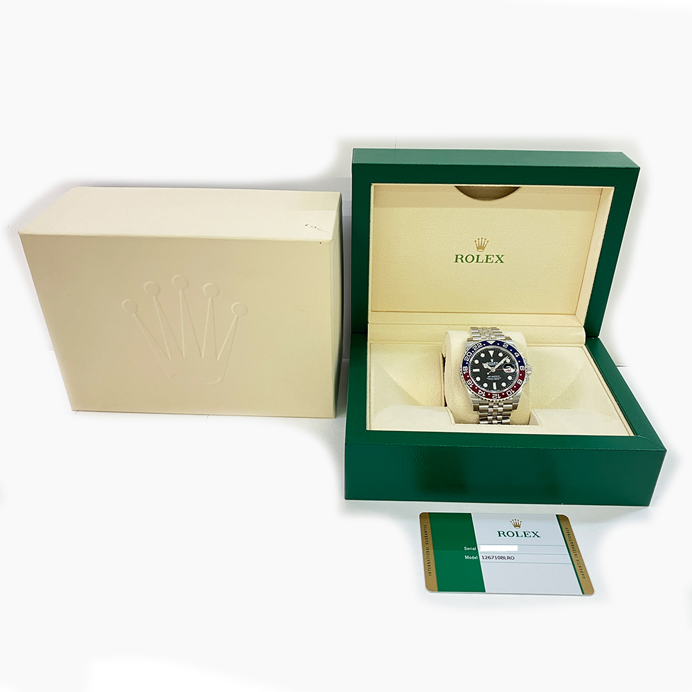 Rolex GMT-Master II Stainless Steel Black Dial Men's Watch Jubilee 126710BLRO MINT 2019
