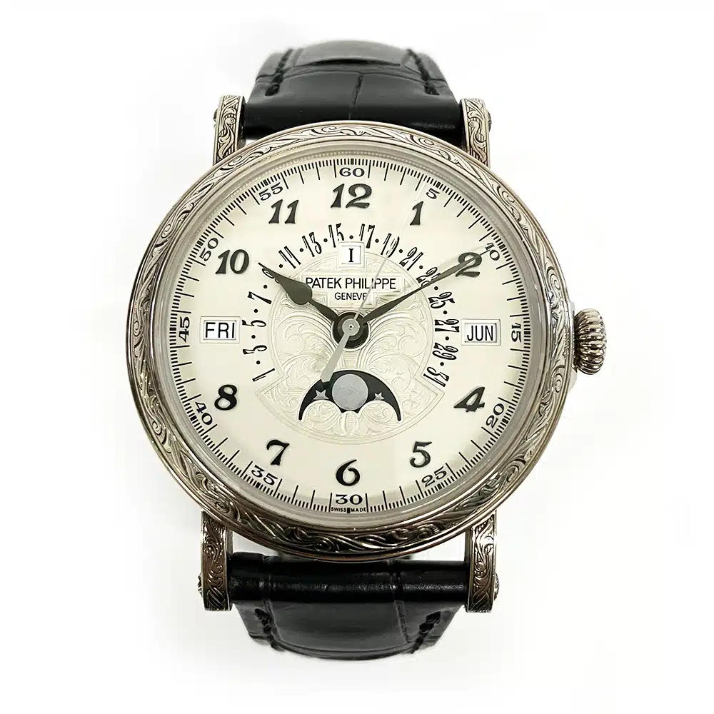 Patek Philippe Perpetual Calendar 5160/500G-001 38mm White Gold With Black Leather Watch 2018 – image 3