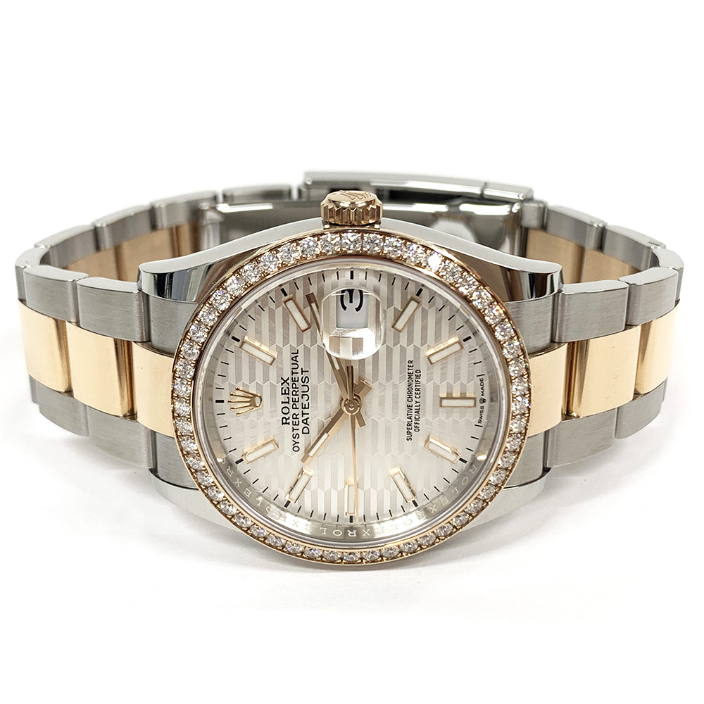 Rolex Datejust 36 Stainless Steel Rose Gold Silver Fluted Dial 126281RBR 2022