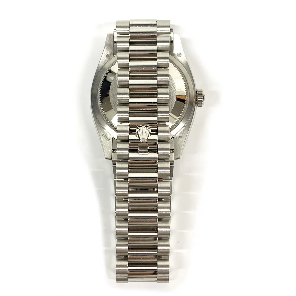 Rolex Day-Date 36mm 128236-0008 Platinum Watch Ice Blue Roman Dial 2022 – image 4