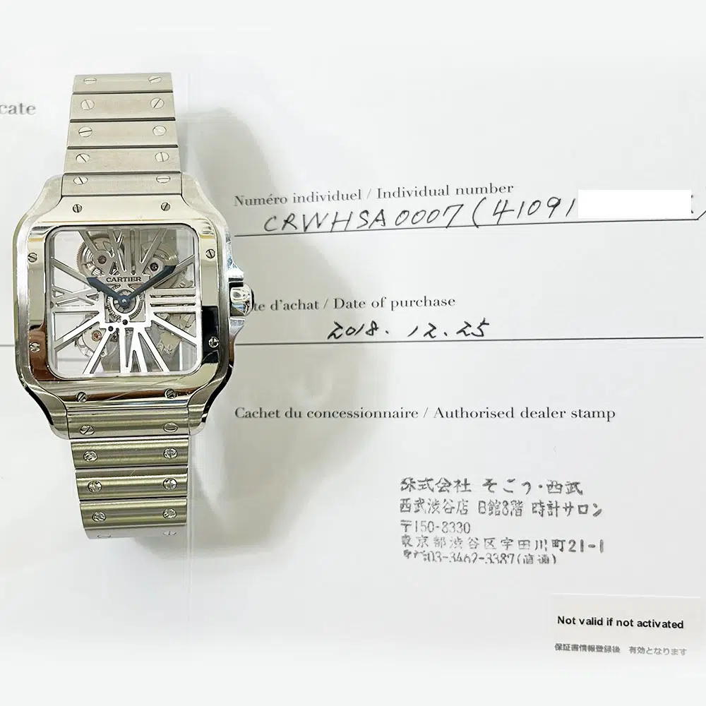 Cartier Santos Skeleton WHSA0007 Stainless Steel Watch 2018 – image 2