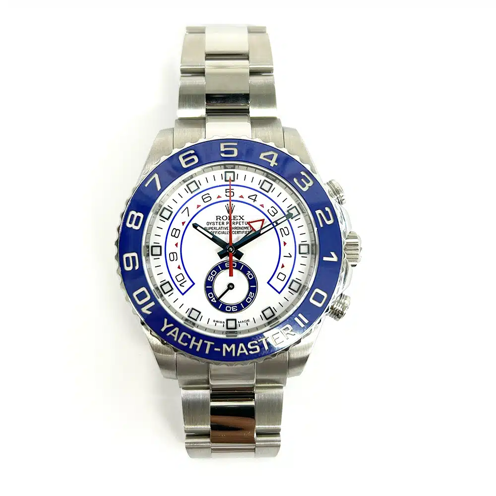 Rolex Yacht-Master II 116680 stainless steel white dial watch, side view