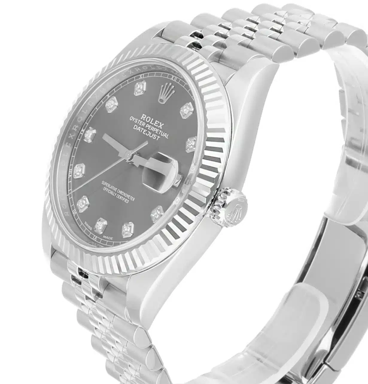 Rolex Datejust 41mm 126334 Rhodium/Grey Diamond Dial Jubilee Bracelet Complete – image 4