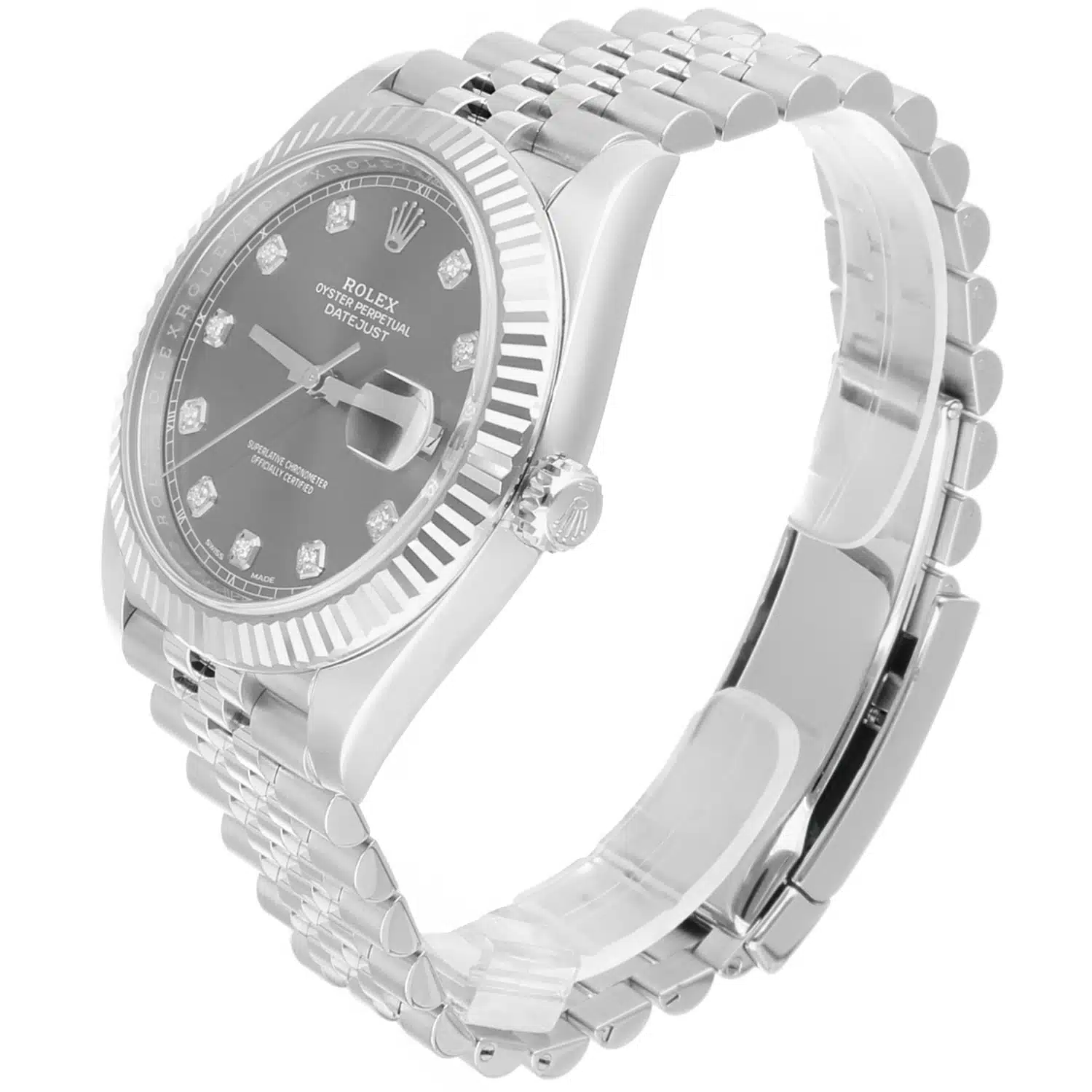 Rolex Datejust 41mm 126334 Rhodium/Grey Diamond Dial Jubilee Bracelet Complete – image 3