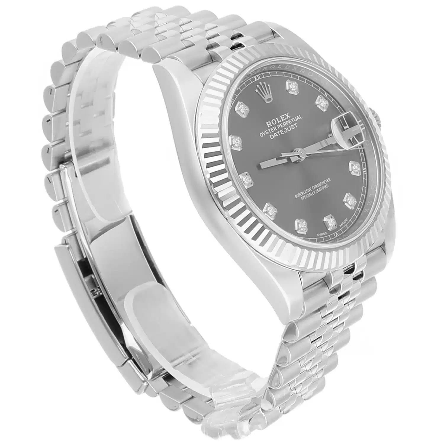 Rolex Datejust 41mm 126334 Rhodium/Grey Diamond Dial Jubilee Bracelet Complete – image 6