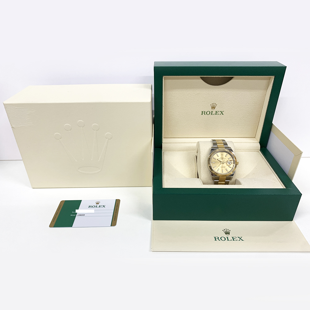 Rolex Datejust 41mm 126333 Two Tone Champagne Index Dial Oyster Band 2019