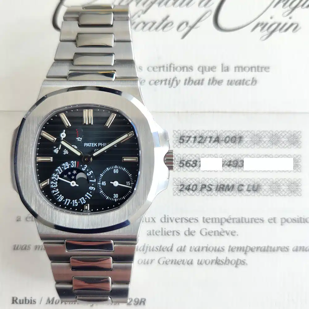 Patek Philippe Nautilus Certified Steel Blue Dial 5712/1A-001 Full Set Watch 2013 – image 2