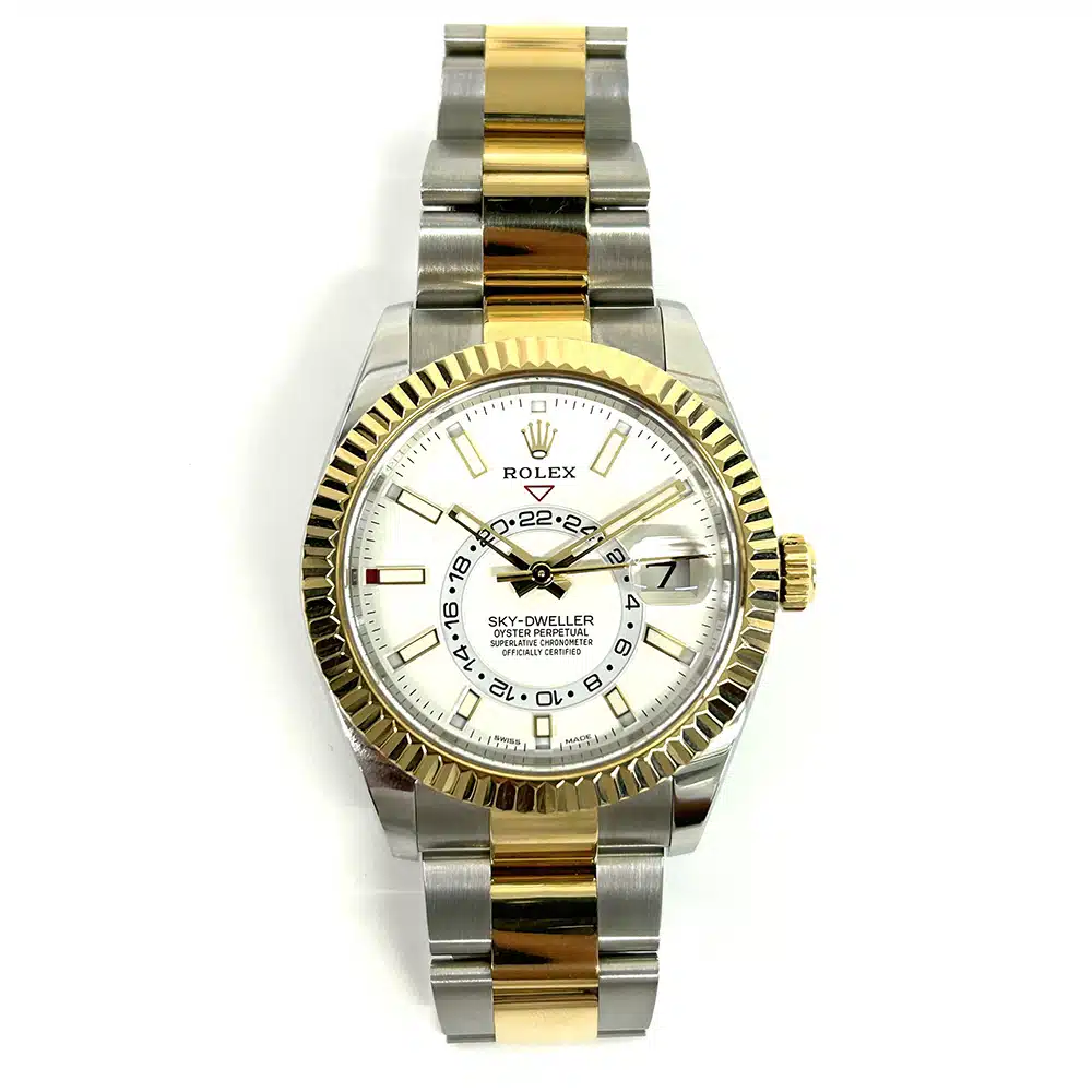 Rolex Sky-Dweller 326933 42mm Oyster Yellow Gold and Stainless Steel with White Dial Watch 2019 – image 3