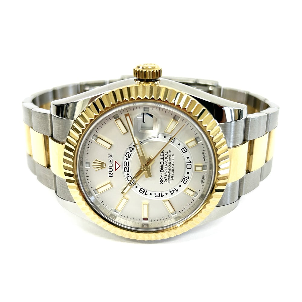 Rolex Sky-Dweller 326933 42mm Oyster Yellow Gold and Stainless Steel with White Dial Watch 2019