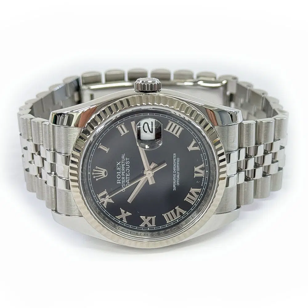 Rolex Datejust 36mm Jubilee 116234 Stainless Steel Watch Black Roman Dial 2007 – image 4