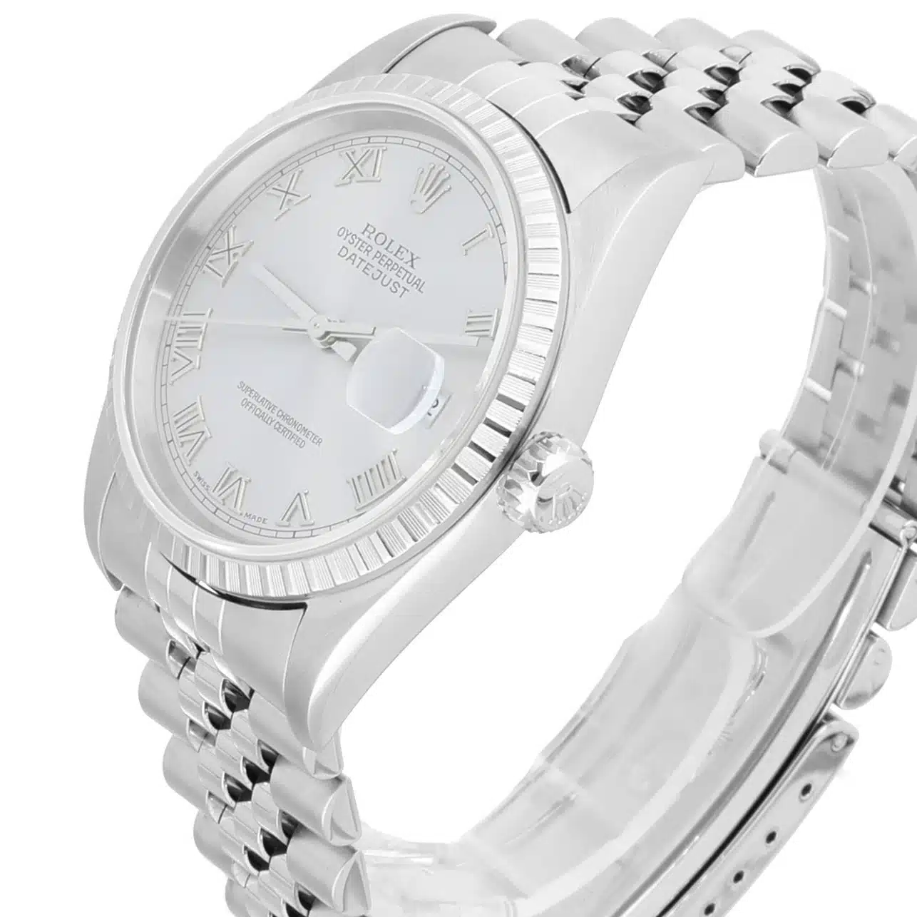 Rolex Datejust 36 Stainless Steel Quickset Watch Silver Roman Dial 16220 – image 2
