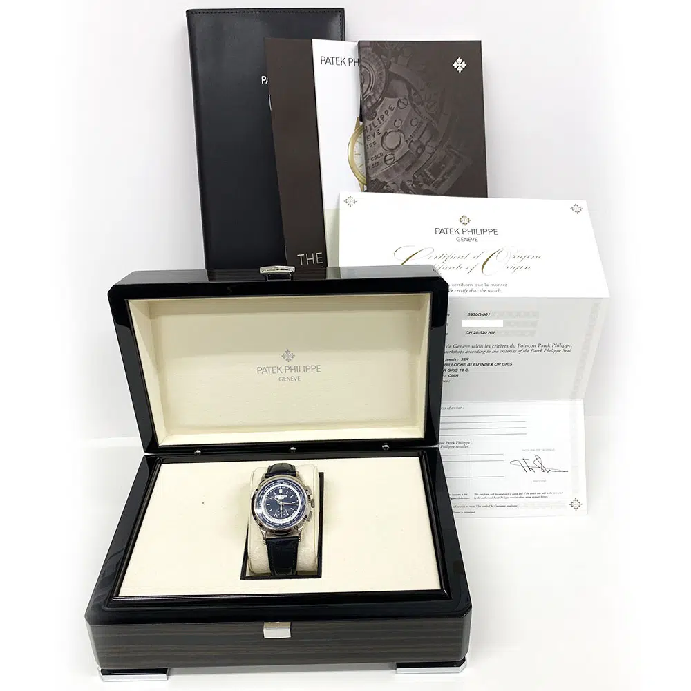 Patek Philippe World Time 5930G-001 39.5mm white gold with Blue Dial Watch – image 8