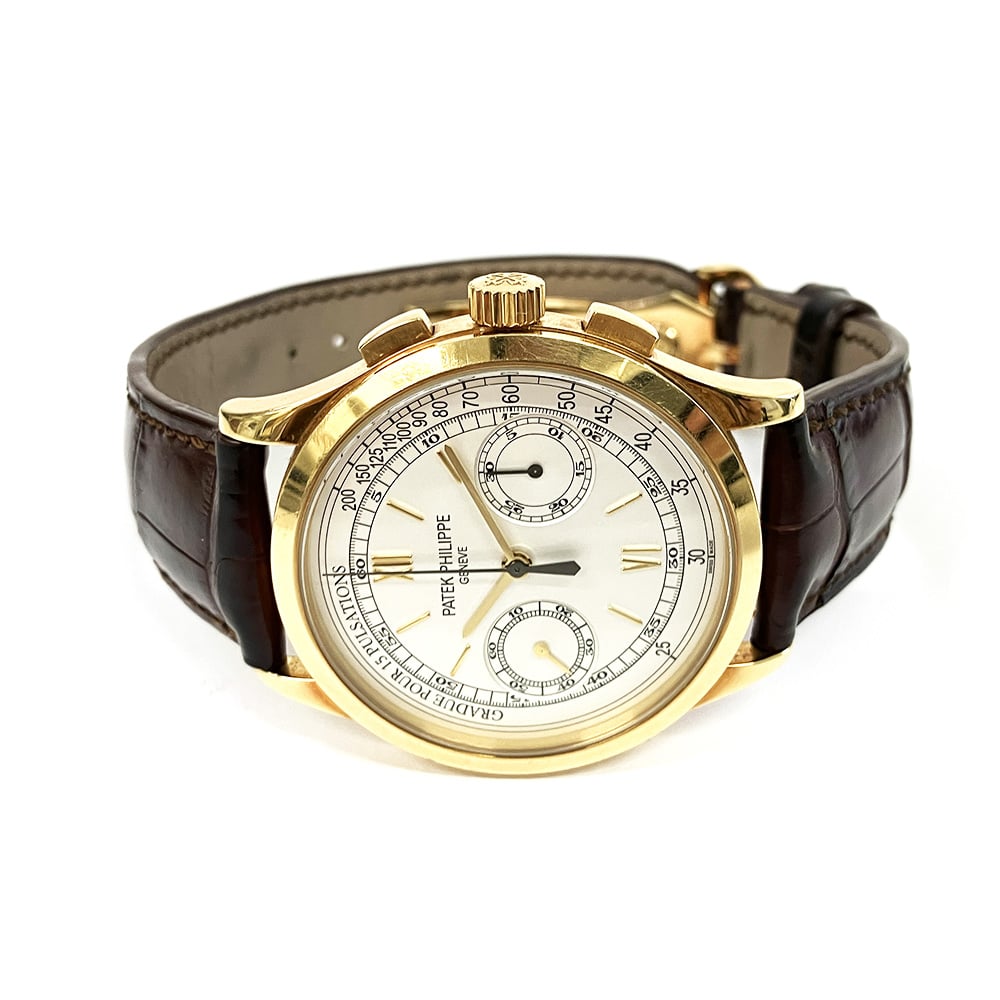 Patek Philippe Chronograph Compliated 5170J-001 Silver Dial Alligator Strap Watch 2012