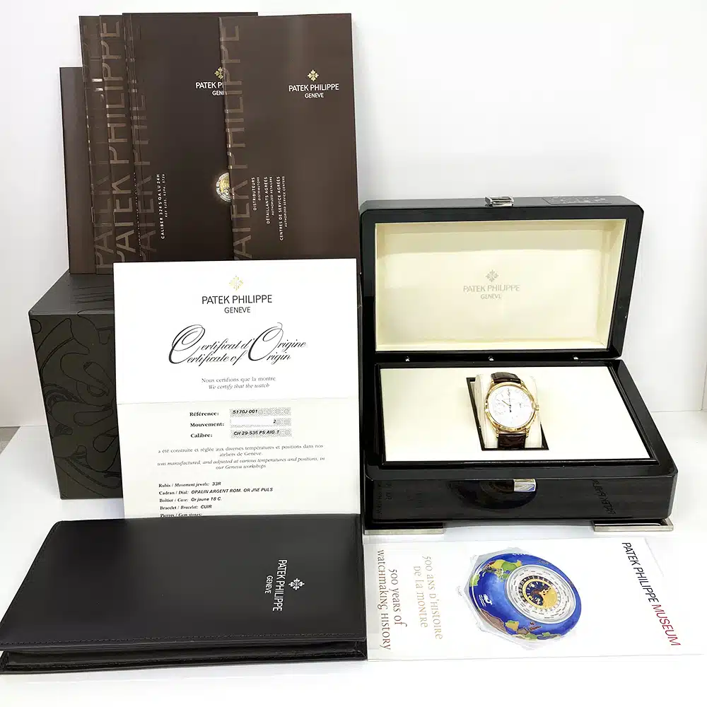 Patek Philippe Chronograph Compliated 5170J-001 Silver Dial Alligator Strap Watch 2012 – image 8