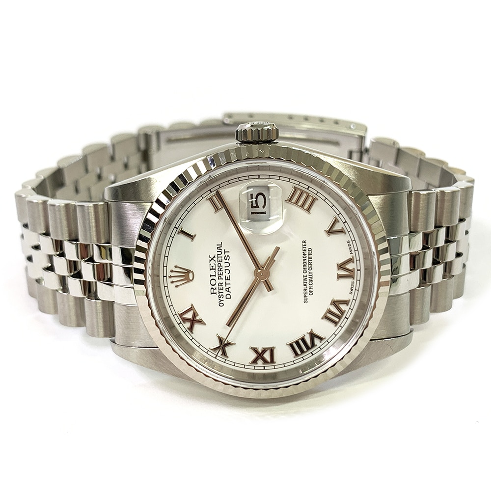 Rolex Datejust 36 16234 Jubilee Stainless Steel with White Roman Dial Watch 2000