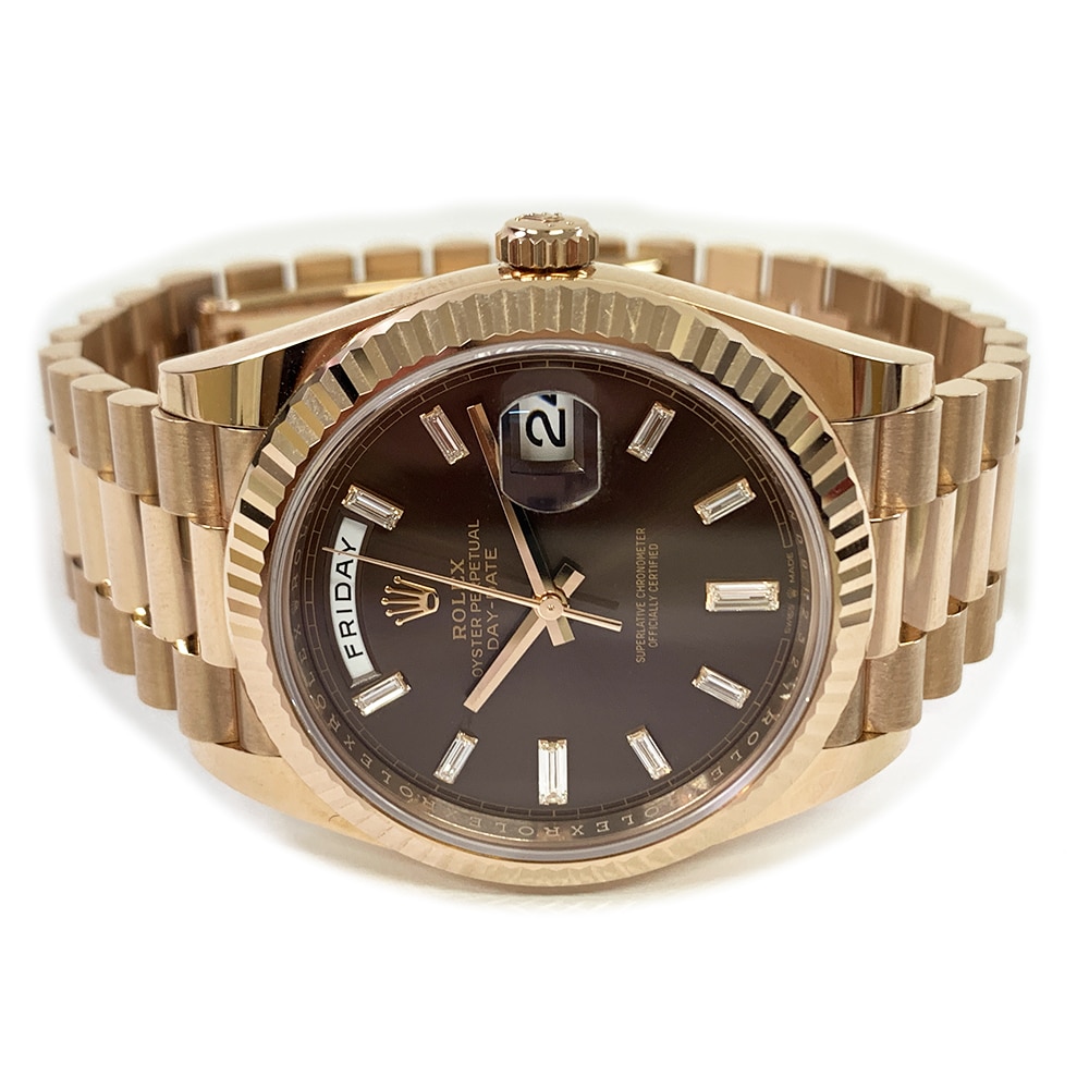 Rolex Day-Date 40 President 228235A Rose Gold with Chocolate Diamond Dial Watch 2022