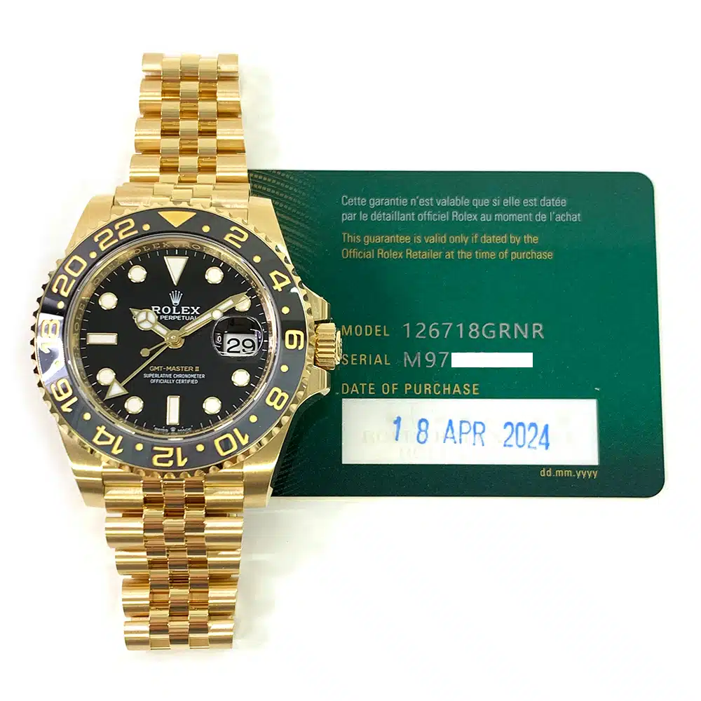 Rolex GMT-Master II 40mm Jubilee 126718GRNR Yellow Gold Watch Black Dial 2024 – image 2