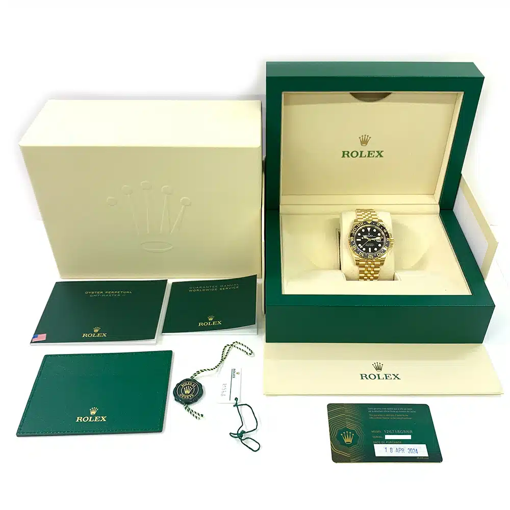 Rolex GMT-Master II 40mm Jubilee 126718GRNR Yellow Gold Watch Black Dial 2024 – image 8