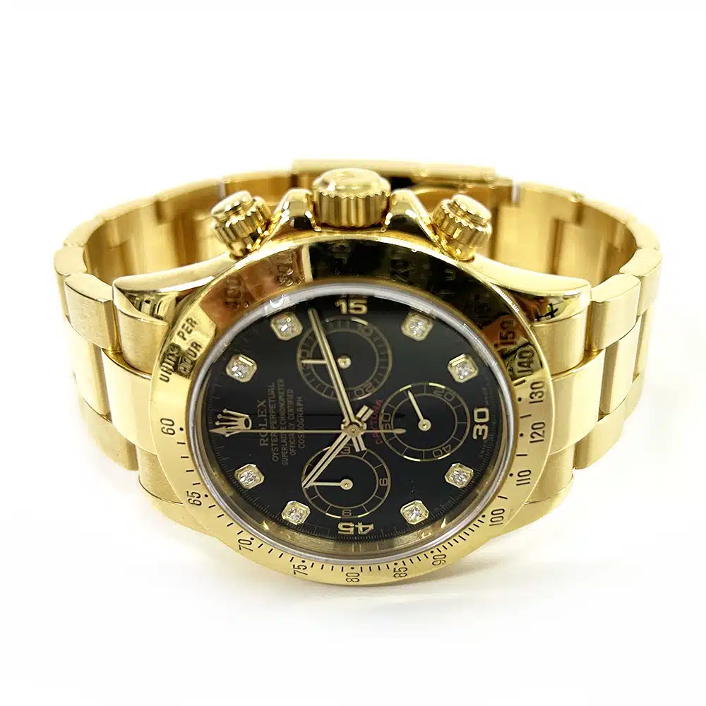 Rolex Daytona 40mm 116528 Yellow Gold with Black Diamond Dial Watch – image 3