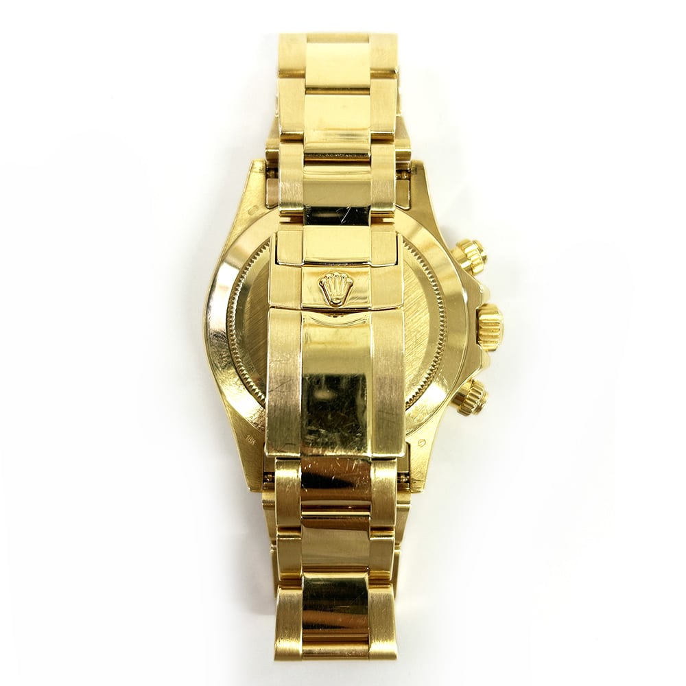 Rolex Daytona 40mm 116528 Yellow Gold with Black Diamond Dial Watch