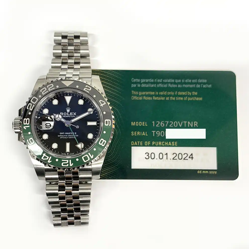 Rolex GMT-Master II 126720VTNR Sprite, Jubilee bracelet, dial detail