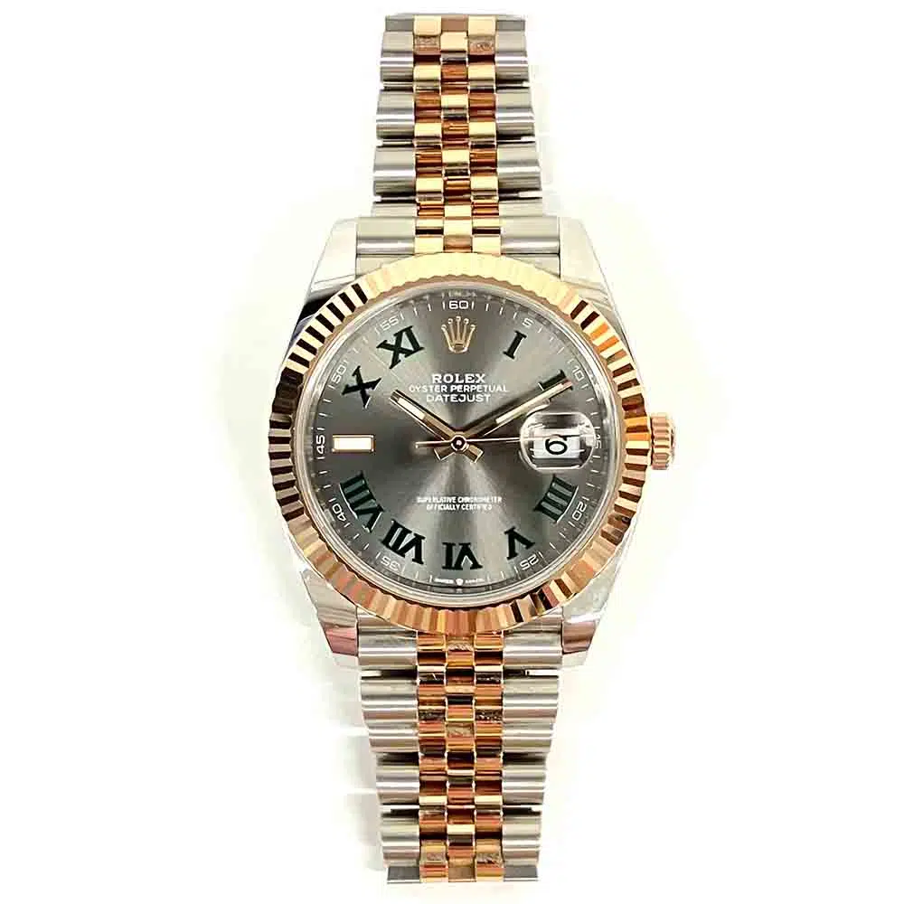 Rolex Datejust Grey Roman Dial 126331 Jubilee  Fluted Bezel Stainless Steel and Rose Gold Watch Wimbledon 2021 – image 3
